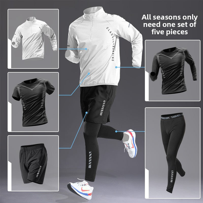Men's Quick-Dry Athletic Training Five-Piece Sportswear Set