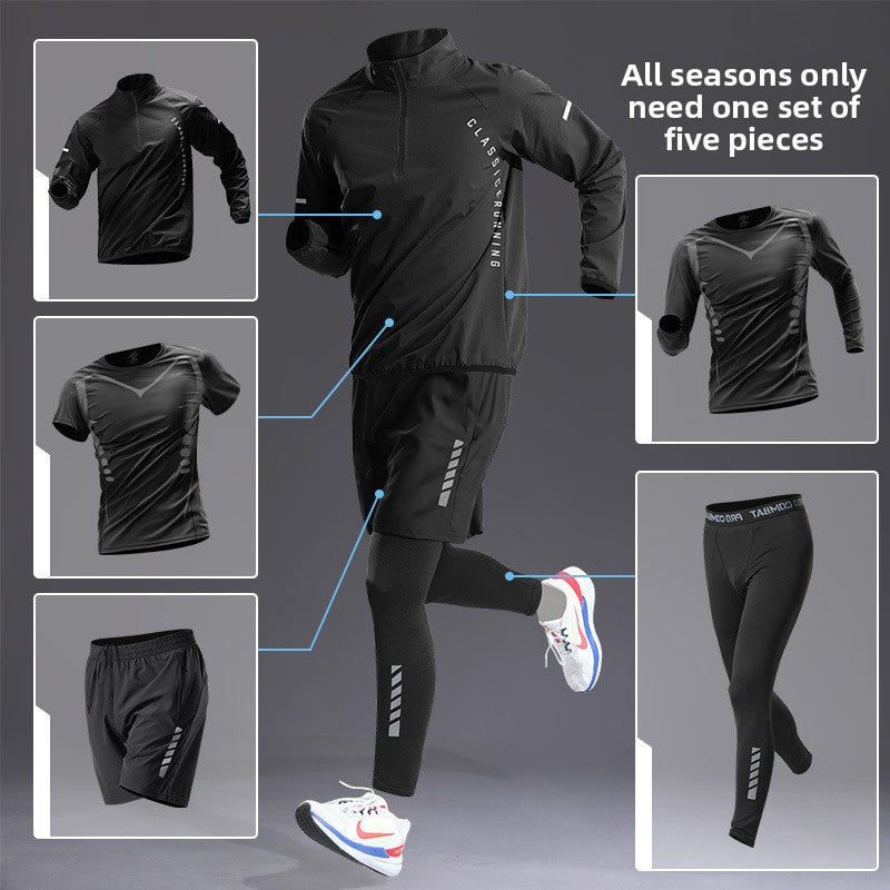 Men's Quick-Dry Athletic Training Five-Piece Sportswear Set