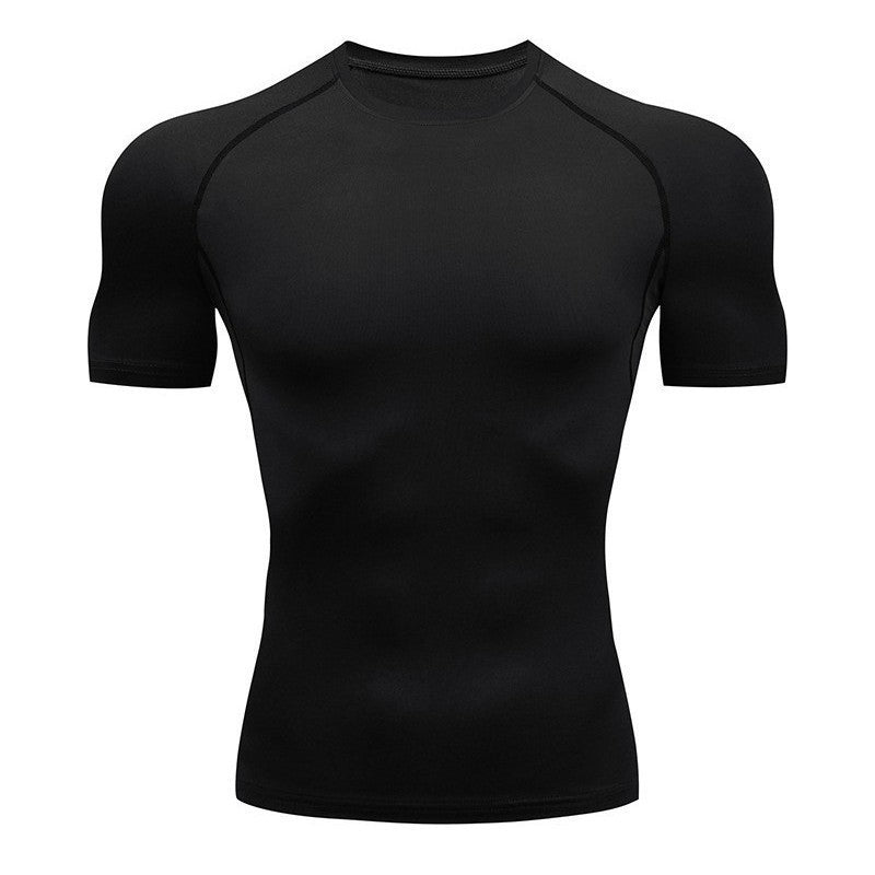Men's Quick-Dry Fitness Bodysuit Short Sleeve Sports Shirt