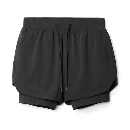 Men's Quick-Dry Fitness Shorts Double-Layer Athletic Design
