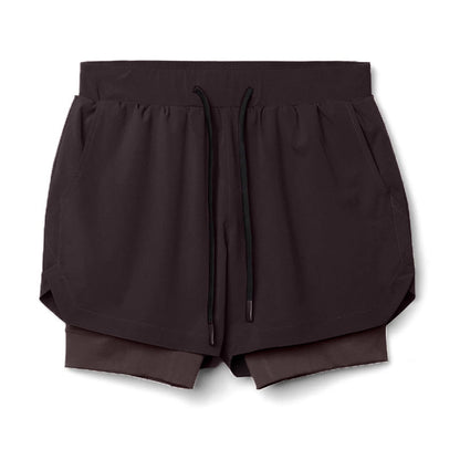 Men's Quick-Dry Fitness Shorts Double-Layer Athletic Design