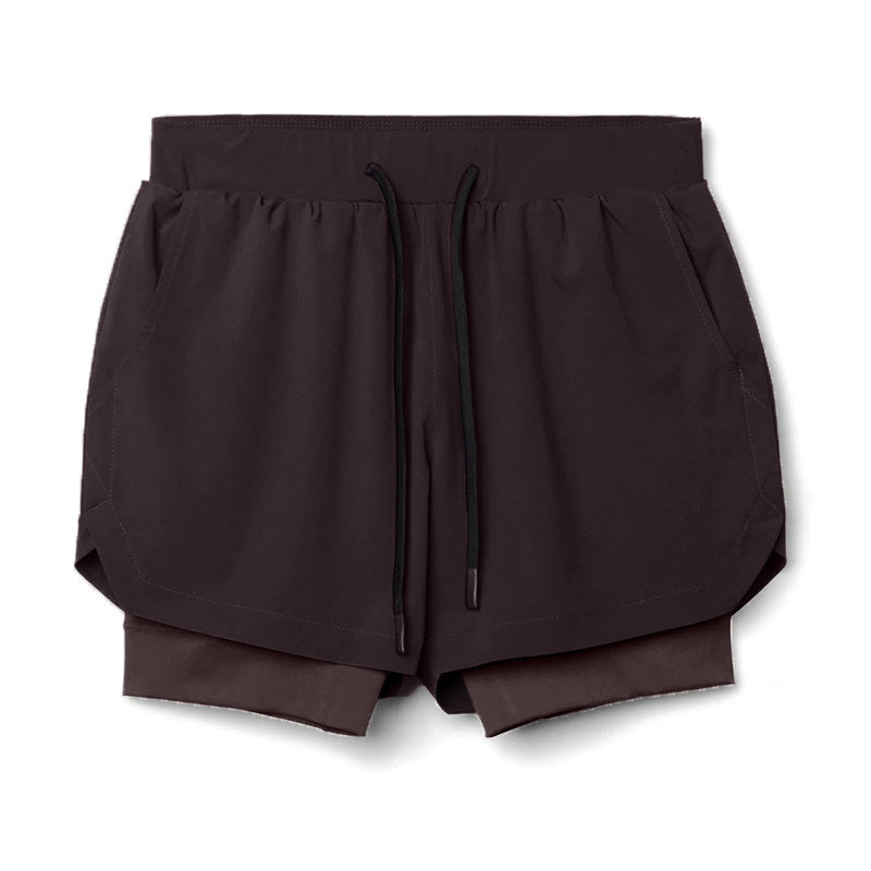 Men's Quick-Dry Fitness Shorts Double-Layer Athletic Design