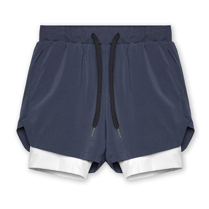 Men's Quick-Dry Fitness Shorts Double-Layer Athletic Design