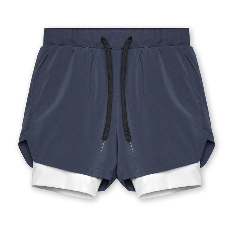 Men's Quick-Dry Fitness Shorts Double-Layer Athletic Design