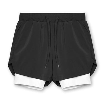 Men's Quick-Dry Fitness Shorts Double-Layer Athletic Design