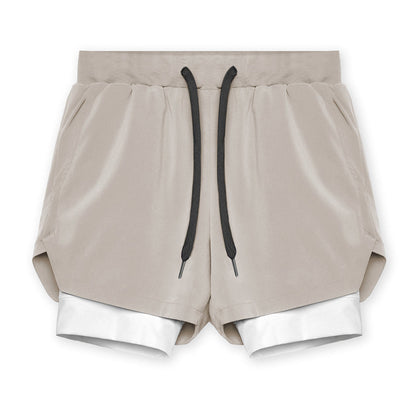 Men's Quick-Dry Fitness Shorts Double-Layer Athletic Design