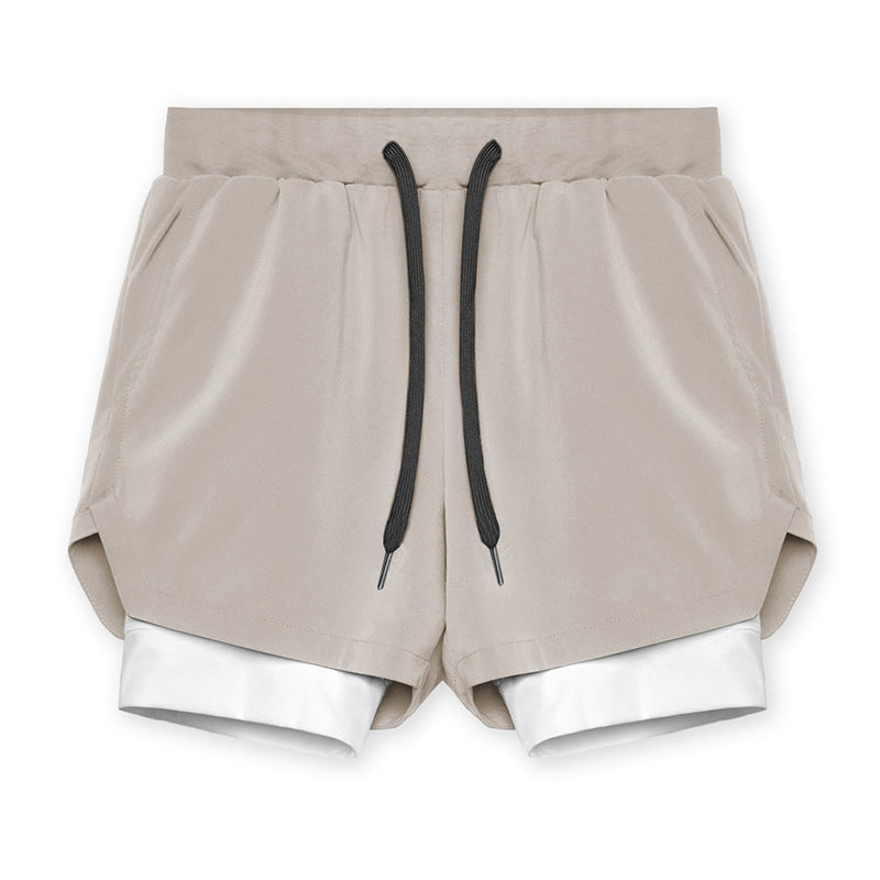 Men's Quick-Dry Fitness Shorts Double-Layer Athletic Design
