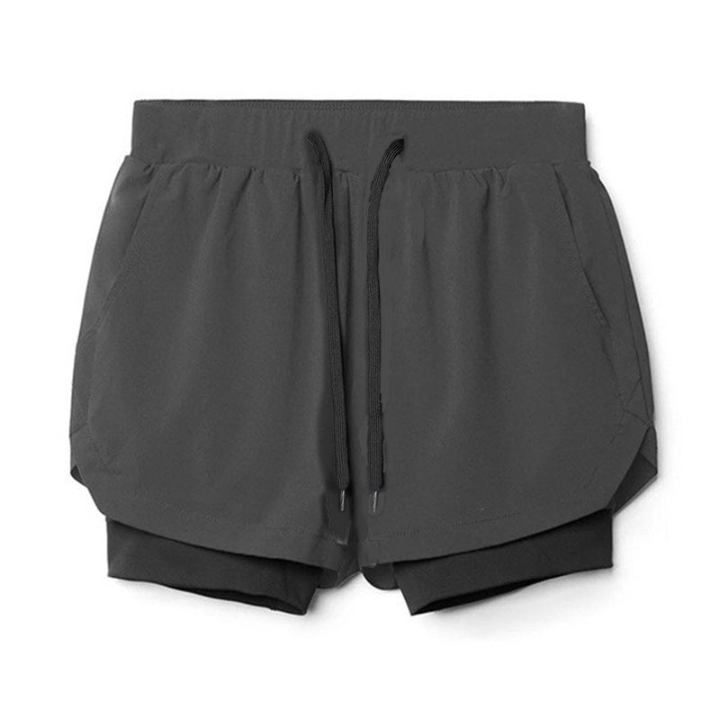 Men's Quick-Dry Fitness Shorts Double-Layer Athletic Design