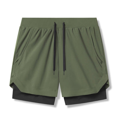 Men's Quick-Dry Fitness Shorts Double-Layer Athletic Design