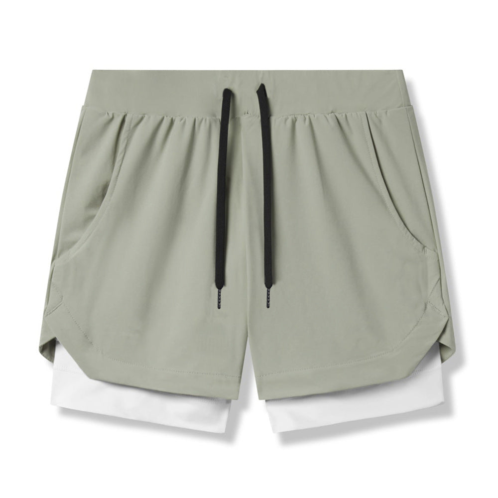 Men's Quick-Dry Fitness Shorts Double-Layer Athletic Design