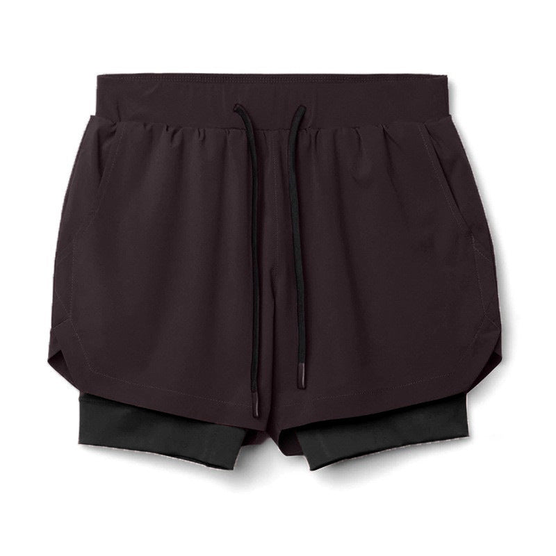 Men's Quick-Dry Fitness Shorts Double-Layer Athletic Design