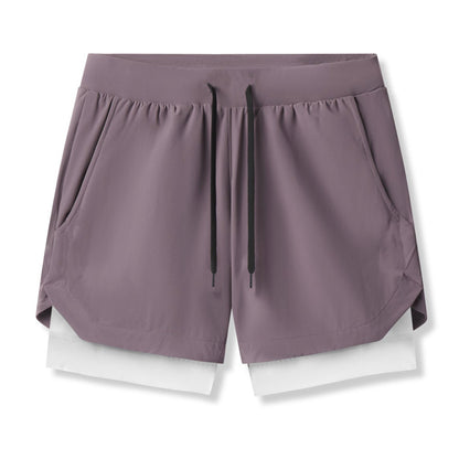 Men's Quick-Dry Fitness Shorts Double-Layer Athletic Design