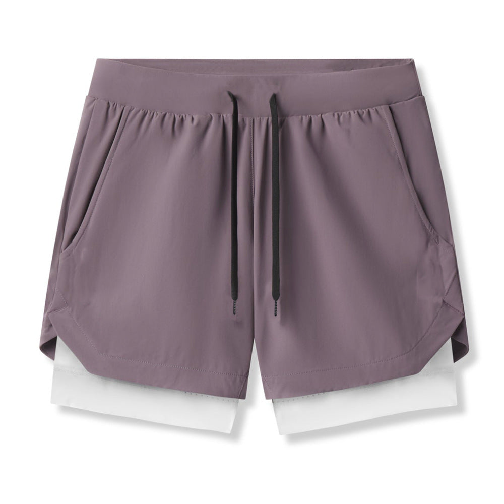 Men's Quick-Dry Fitness Shorts Double-Layer Athletic Design