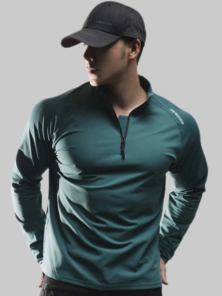 Men's Quick-Dry Half-Zip Long Sleeve Sport Shirt