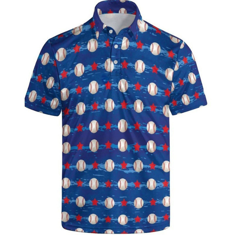 Men's Quick-Dry Polo Shirt with 3D Print