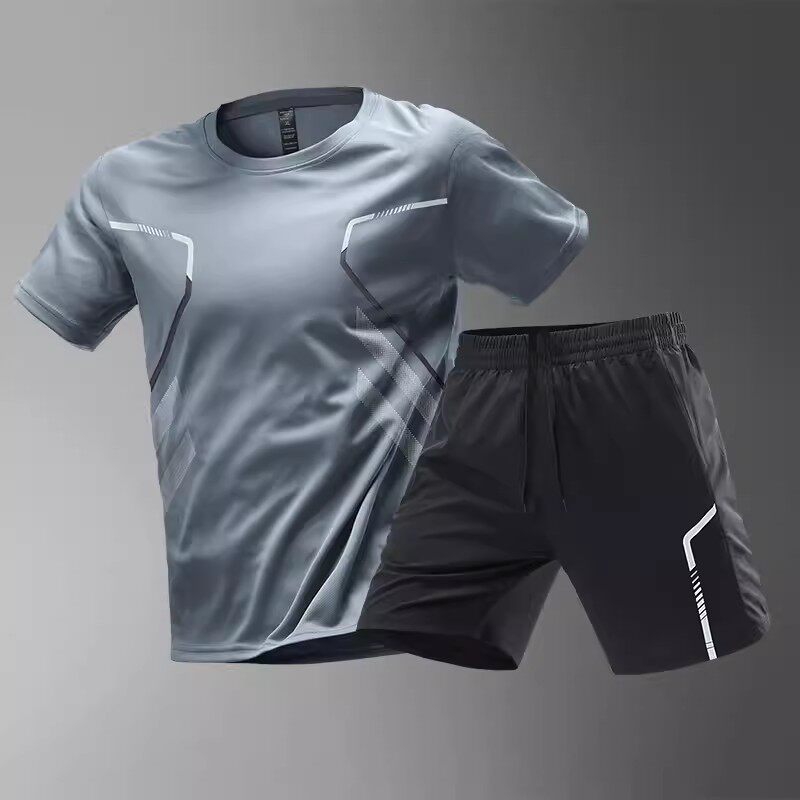 Men's Quick-Dry Sports T-Shirt and Shorts Set