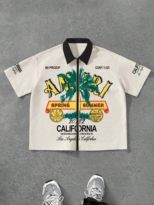 Men's Regular Fit Silk Short Sleeve Shirt