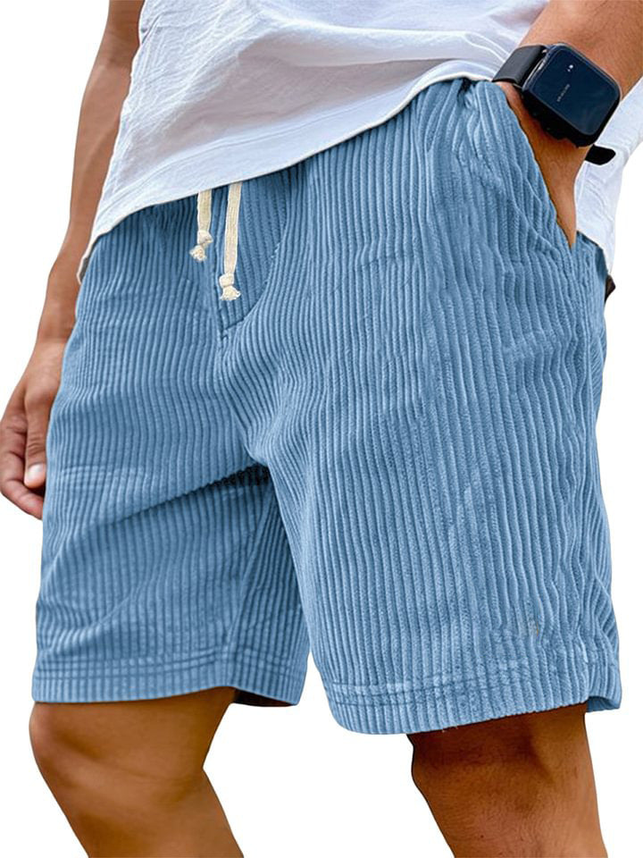 Men's Retro Corduroy Embroidered Shorts