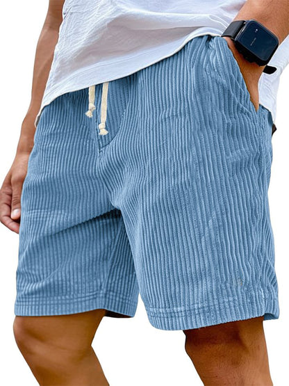 Men's Retro Corduroy Embroidered Shorts