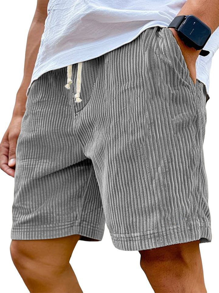 Men's Retro Corduroy Embroidered Shorts