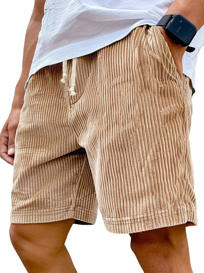 Men's Retro Corduroy Embroidered Shorts