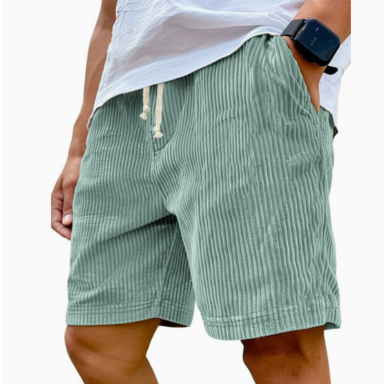 Men's Retro Corduroy Embroidered Shorts