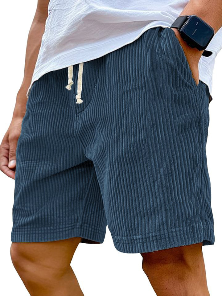 Men's Retro Corduroy Embroidered Shorts