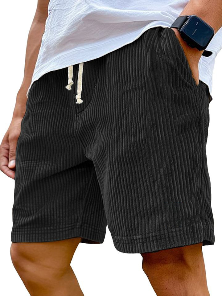 Men's Retro Corduroy Embroidered Shorts