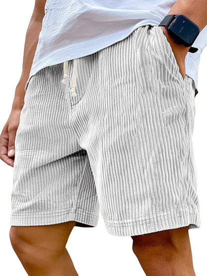 Men's Retro Corduroy Embroidered Shorts