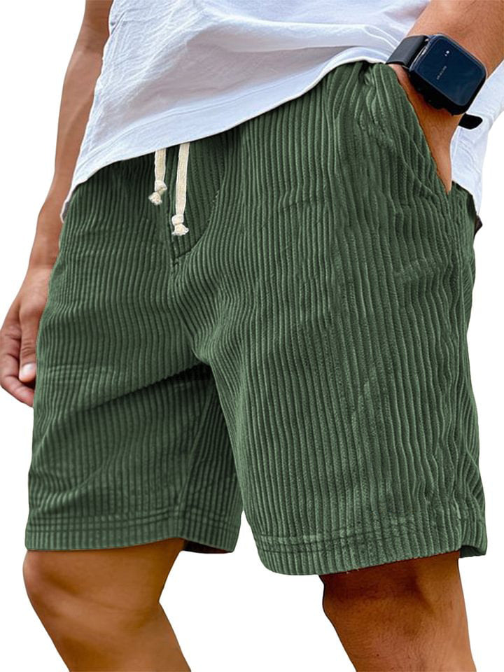 Men's Retro Corduroy Embroidered Shorts