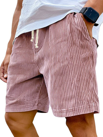 Men's Retro Corduroy Embroidered Shorts