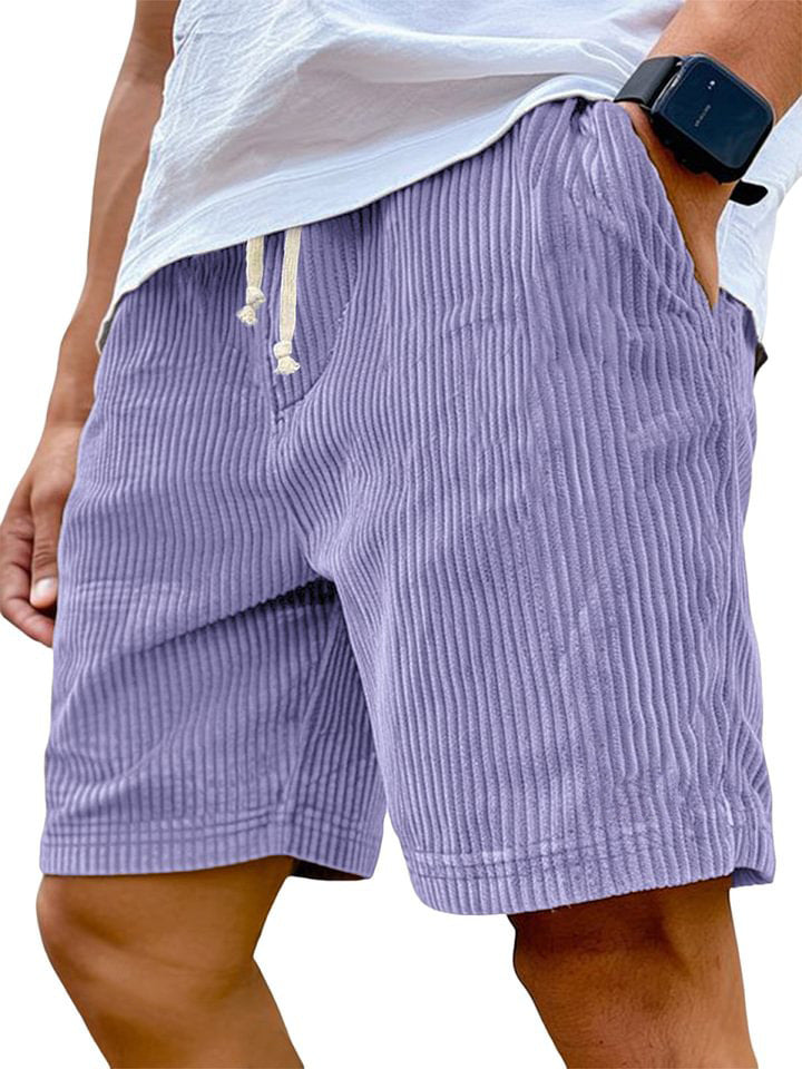 Men's Retro Corduroy Embroidered Shorts