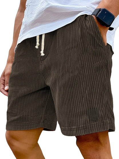 Men's Retro Corduroy Embroidered Shorts