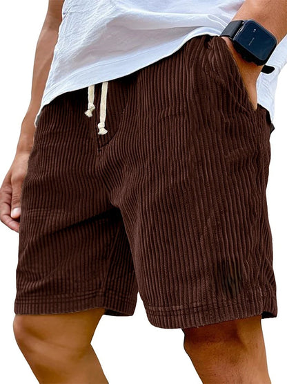 Men's Retro Corduroy Embroidered Shorts