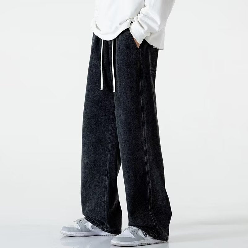 Men's Retro Straight Loose Wide Leg Jeans