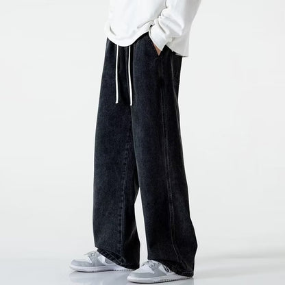 Men's Retro Straight Loose Wide Leg Jeans
