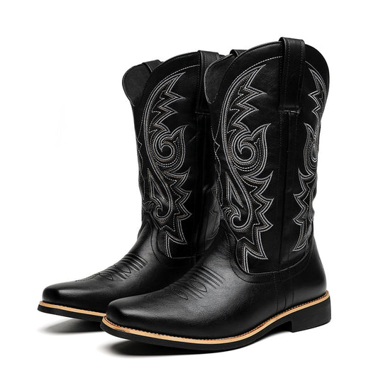 Men's retro-style denim boots