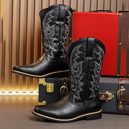 Men's retro-style denim boots