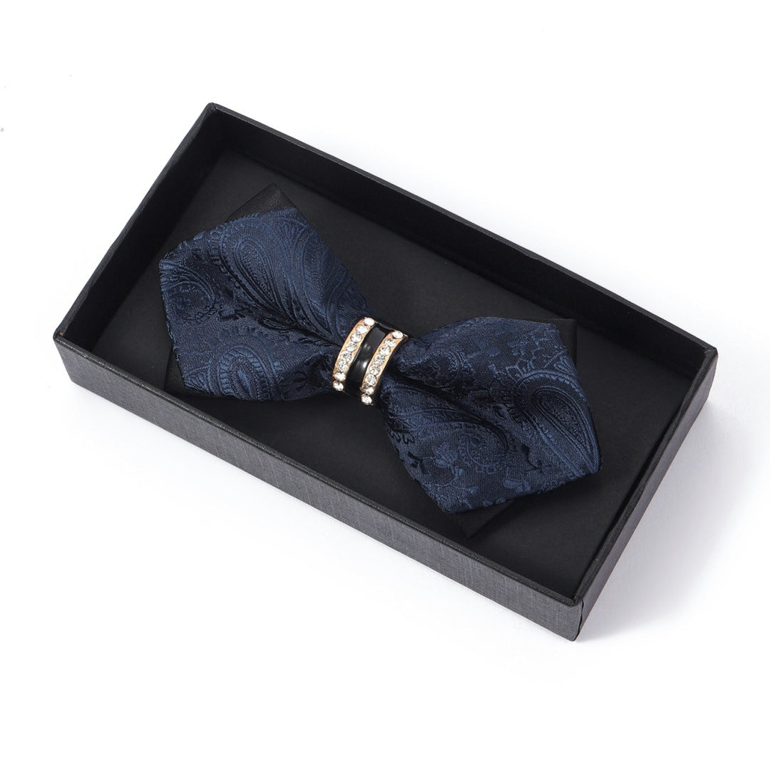 Men's Rhinestone Pointed Bow Tie for Formal Wear