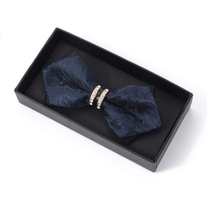 Men's Rhinestone Pointed Bow Tie for Formal Wear