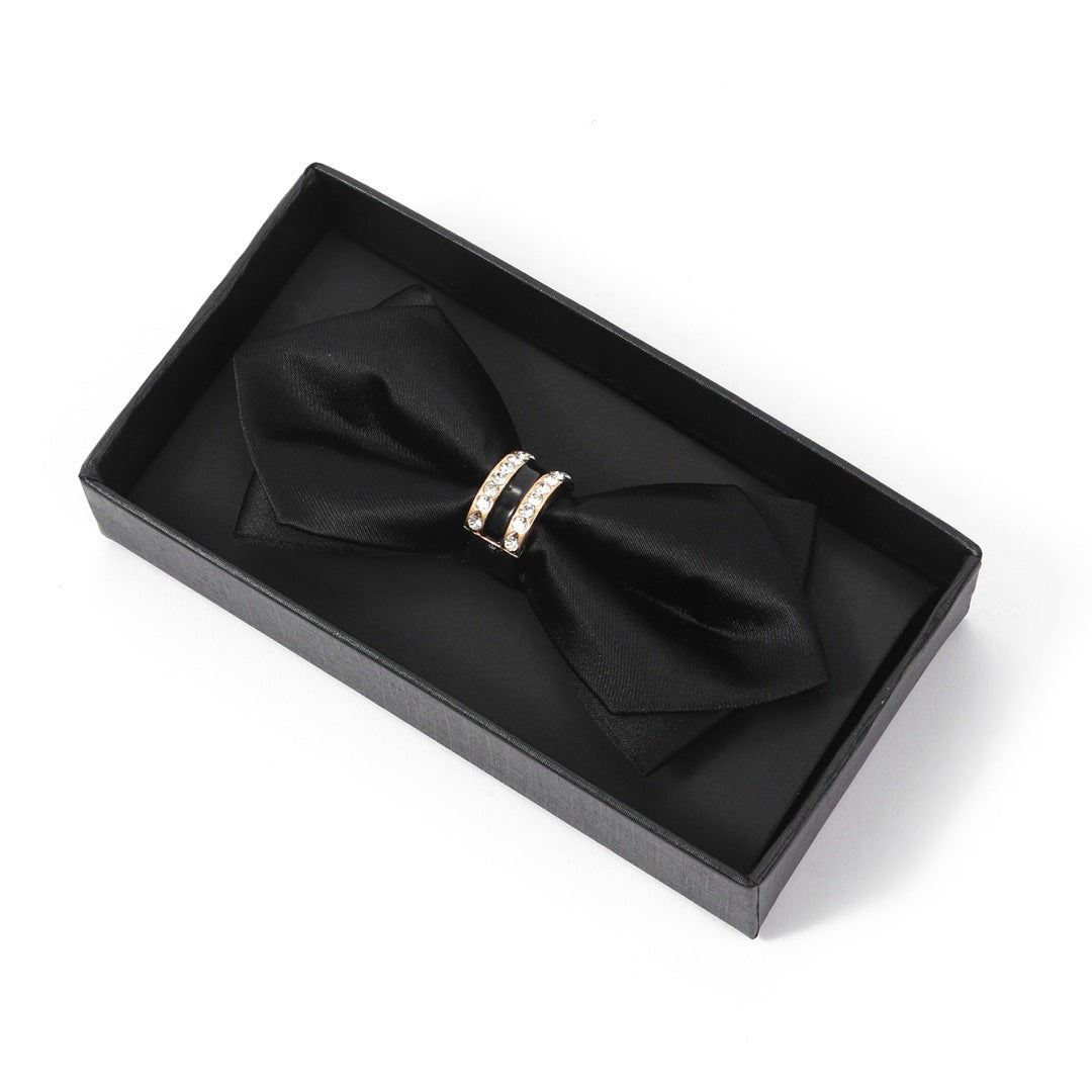 Men's Rhinestone Pointed Bow Tie for Formal Wear