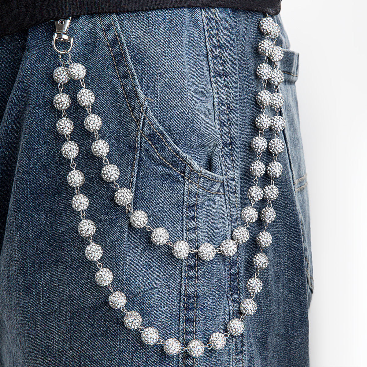 Men's Rhinestone Waist Chain