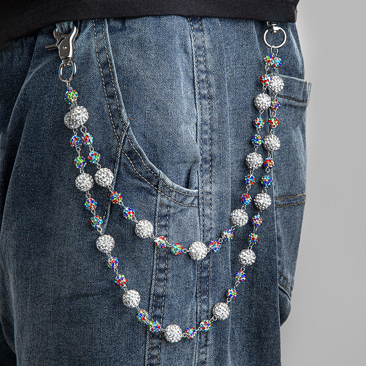 Men's Rhinestone Waist Chain