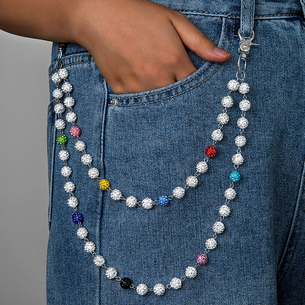 Men's Rhinestone Waist Chain