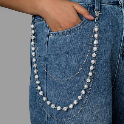 Men's Rhinestone Waist Chain