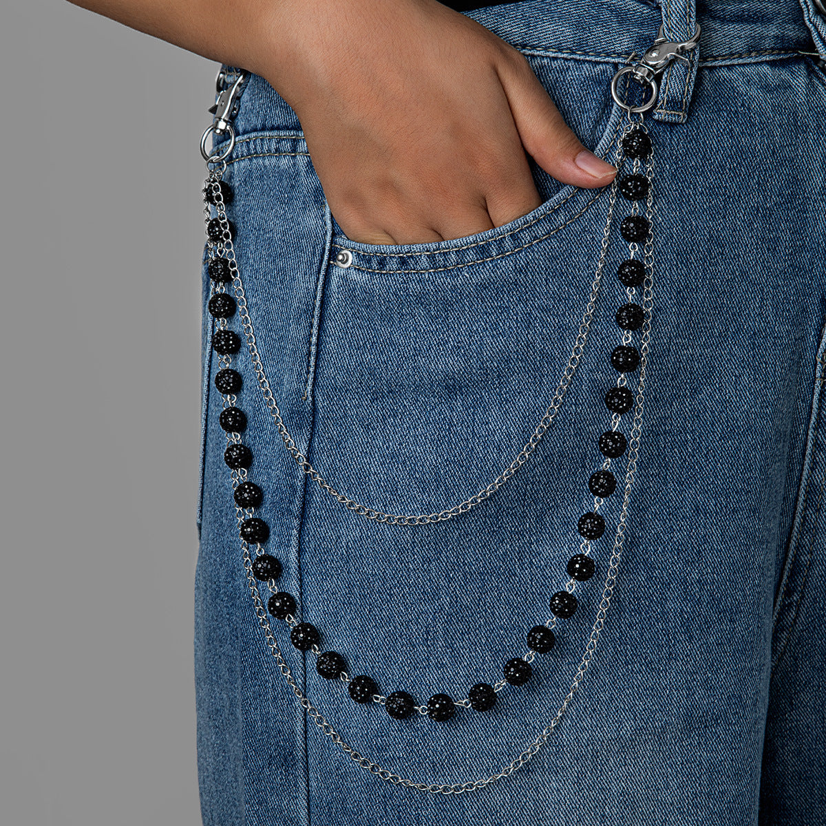 Men's Rhinestone Waist Chain