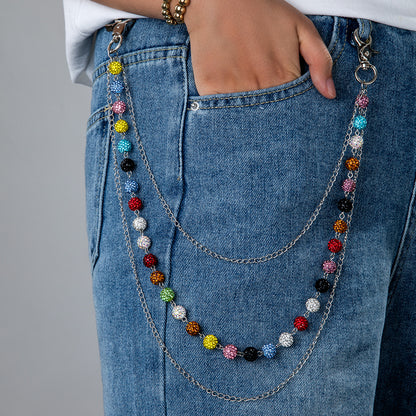 Men's Rhinestone Waist Chain