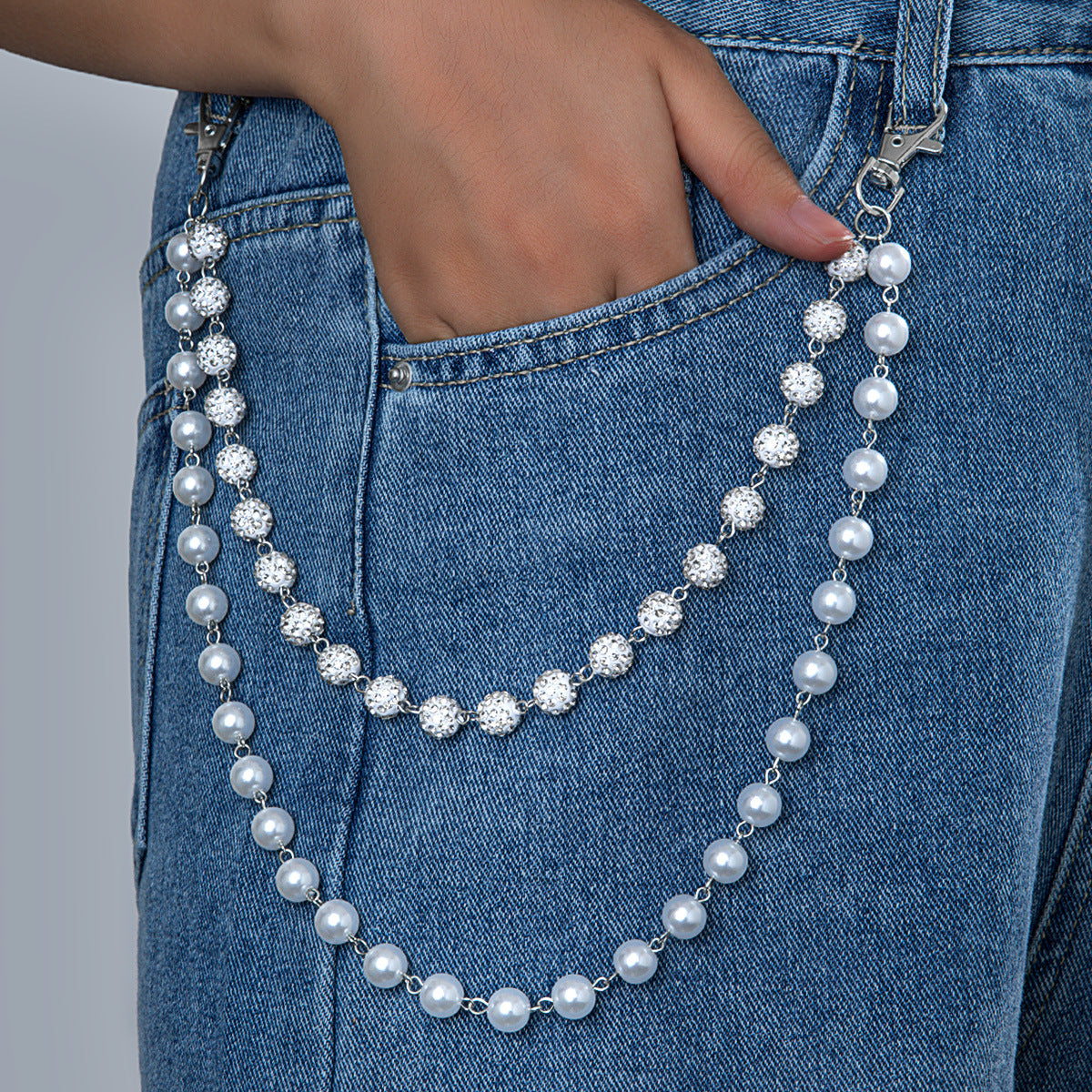 Men's Rhinestone Waist Chain