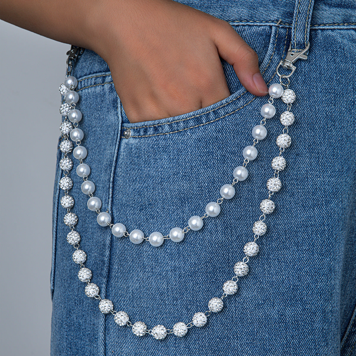 Men's Rhinestone Waist Chain