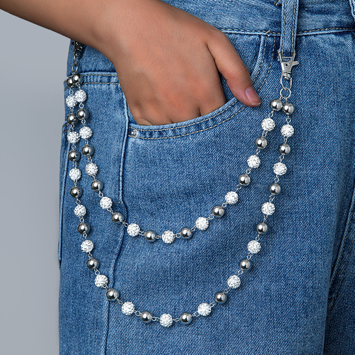Men's Rhinestone Waist Chain